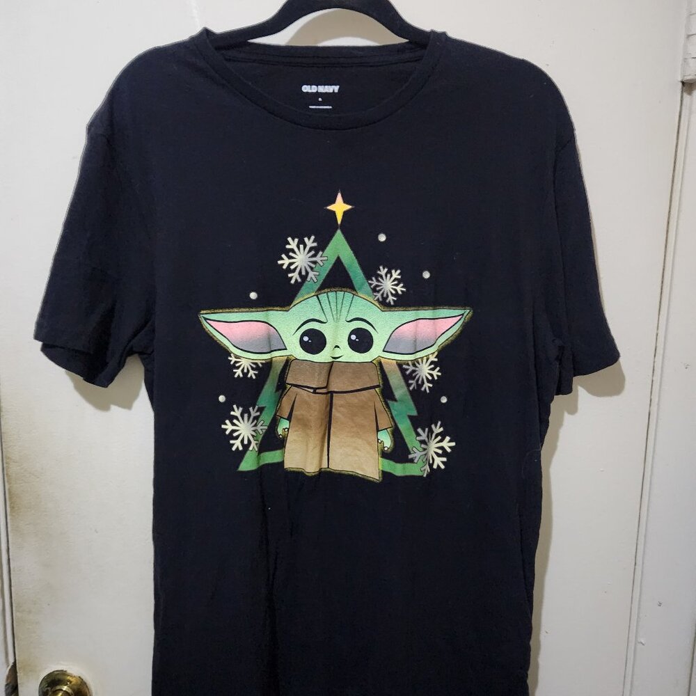 Old Navy Star Wars Christmas Graphic Tee Black/Multi Color Size Large Final